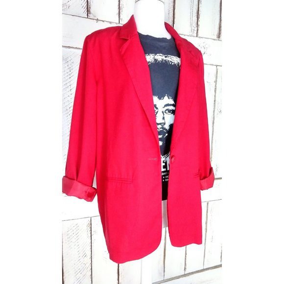 Vintage red lightweight blazer jacket - Picture 2 of 3